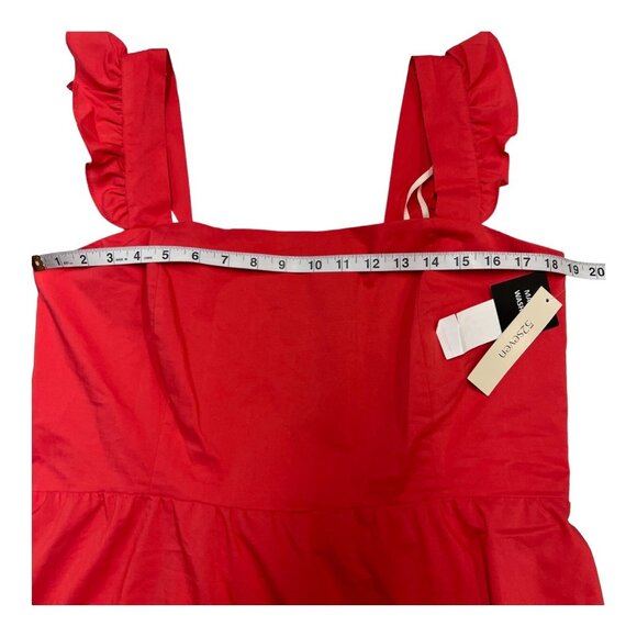 52Seven Sundress Womens 16 Pink Smocked Ruffle Strap Midi Summer Preppy Boho - Picture 7 of 10